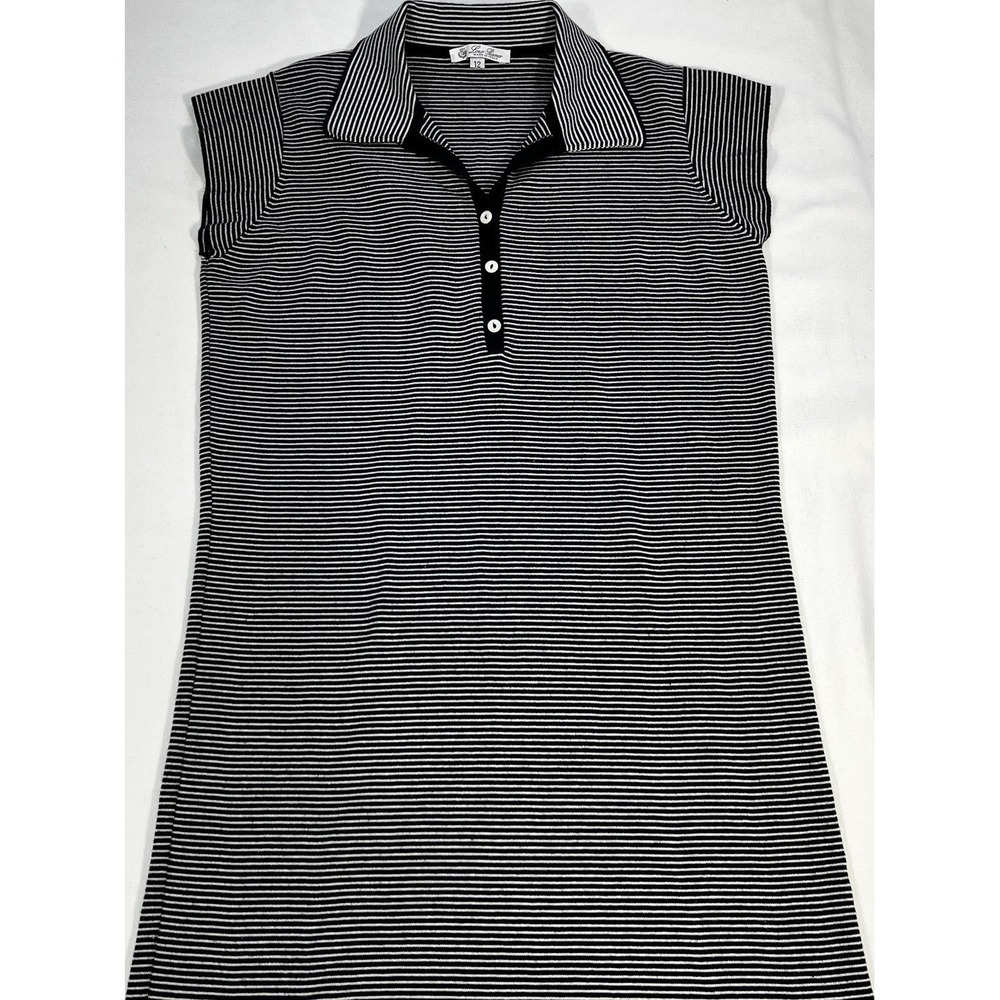 Loro Piana girls size 12 knit summer dress navy stripe luxury designer Italy
